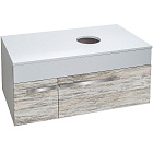 Тумба под раковину Runo Вудлайн 85 см 00-00001010 подвесная скандинавский дуб, белый