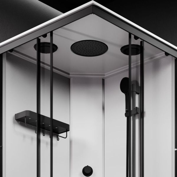 Душевая кабина 90x90 AM.PM X-Joy W94C-403-090BT стекло прозрачное профиль черный матовый Душевая кабина 90x90 AM.PM X-Joy W94C-403-090BT стекло прозрачное профиль черный матовый