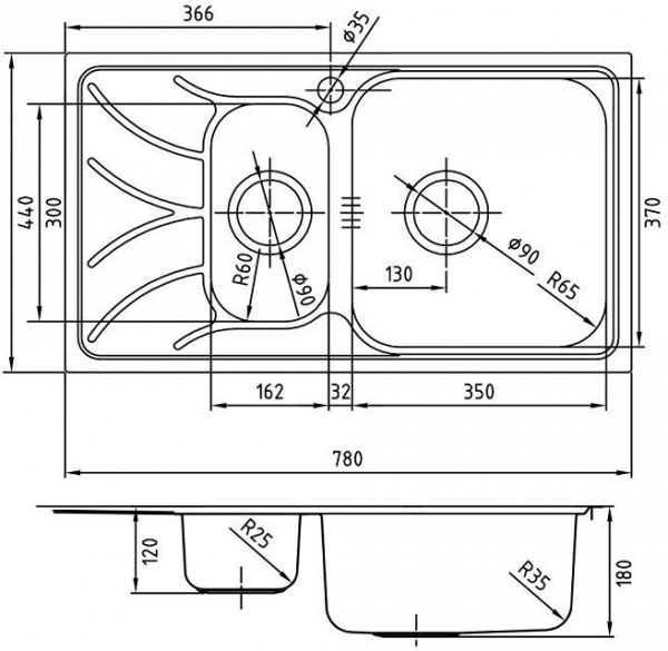 Мойка для кухни Iddis Arro 80 см R ARR78SZi77 шелк