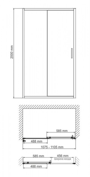 Душевая дверь WasserKRAFT Main 41S13 Душевая дверь WasserKRAFT Main 41S13