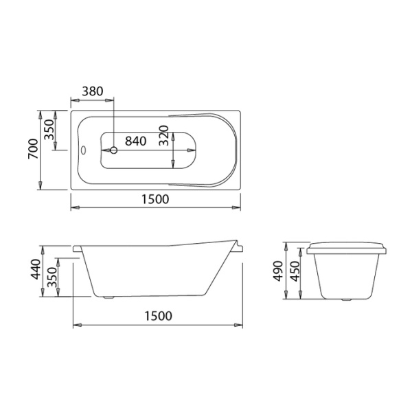 Ванна акриловая 150х70 см IDDIS Pond PON1570i91 Ванна акриловая 150х70 см IDDIS Pond PON1570i91