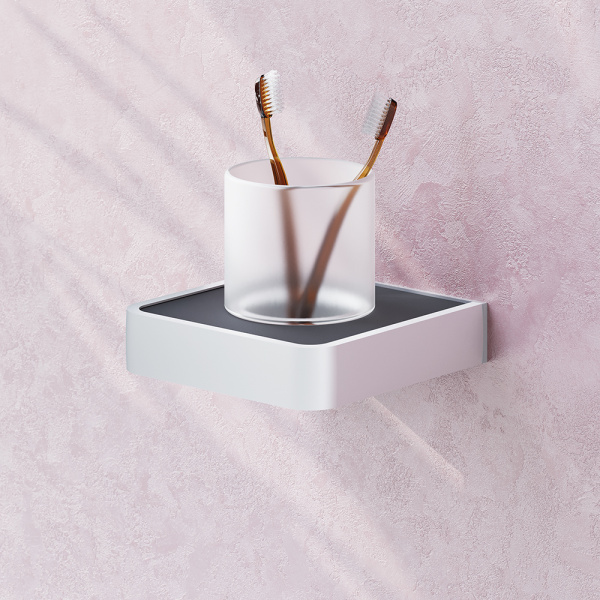 Стакан для зубных щеток Damixa Jupiter DA7734300 черный глянцевый