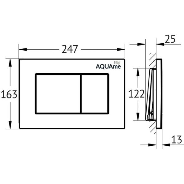 Панель смыва для инсталляции AQUAme AQM4102S сатиновая Панель смыва для инсталляции AQUAme AQM4102S сатиновая