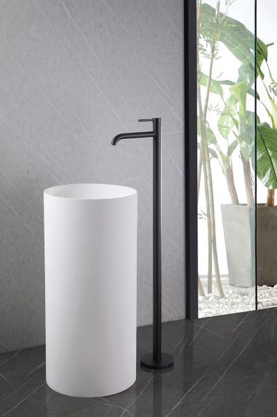 Смеситель напольный для раковины ABBER Wasser Kreis AF8140B черный матовый Смеситель напольный для раковины ABBER Wasser Kreis AF8140B черный матовый