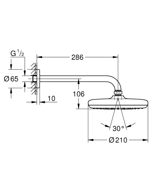 Верхний душ  Grohe Tempesta 26412000 хром Верхний душ  Grohe Tempesta 26412000 хром
