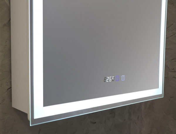 Зеркало-шкаф Silver Mirrors Киото 50 с часами и сменой цвета LED-00002356 Зеркало-шкаф Silver Mirrors Киото 50 с часами и сменой цвета LED-00002356