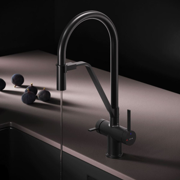 Смеситель для кухонной мойки Am.Pm Func с каналом для фильтра F8F07822 черный матовый