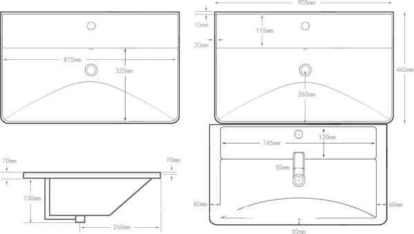 Мебельная раковина Aquanet Ирис 90 см 00323883