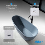 Ванна из искусственного камня Abber 170x75 см AM9911G