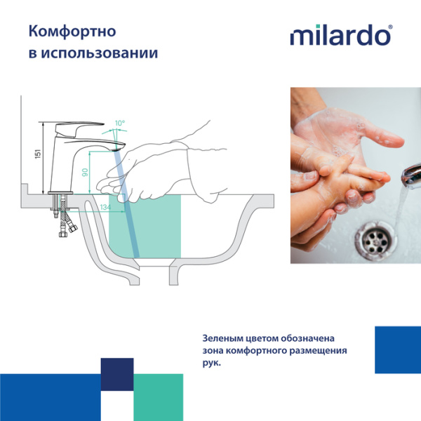 Смеситель для умывальника MILARDO Rora RORSB00M01 хром Смеситель для умывальника MILARDO Rora RORSB00M01 хром