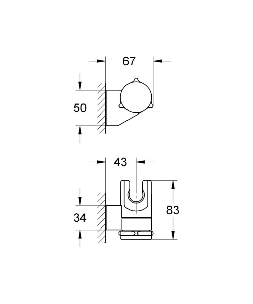 Держатель ручного душа регулируемый  Grohe Relexa 28623000 хром Держатель ручного душа регулируемый  Grohe Relexa 28623000 хром
