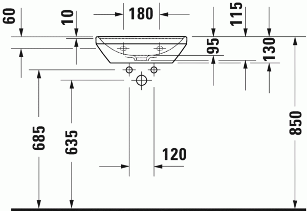Раковина 45 см DURAVIT D-NEO 0738450041 Раковина 45 см DURAVIT D-NEO 0738450041