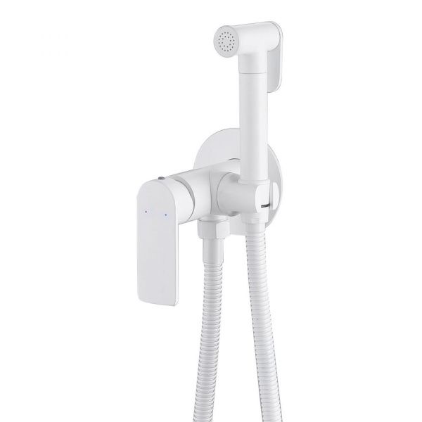 Смеситель с гигиеническим душем ABBER Weiss Insel AF8025W Смеситель с гигиеническим душем ABBER Weiss Insel AF8025W