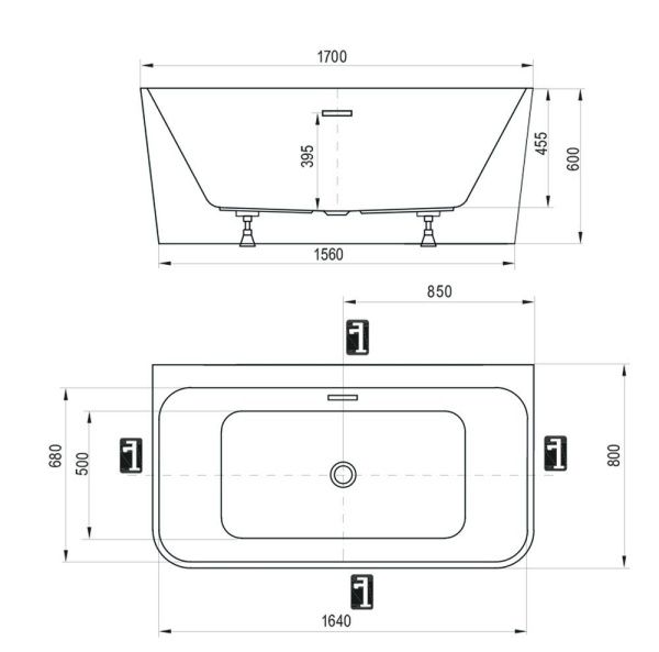 Ванна пристенная  170x80 см Ravak Freedom d XC00D00041 белый Ванна пристенная  170x80 см Ravak Freedom d XC00D00041 белый