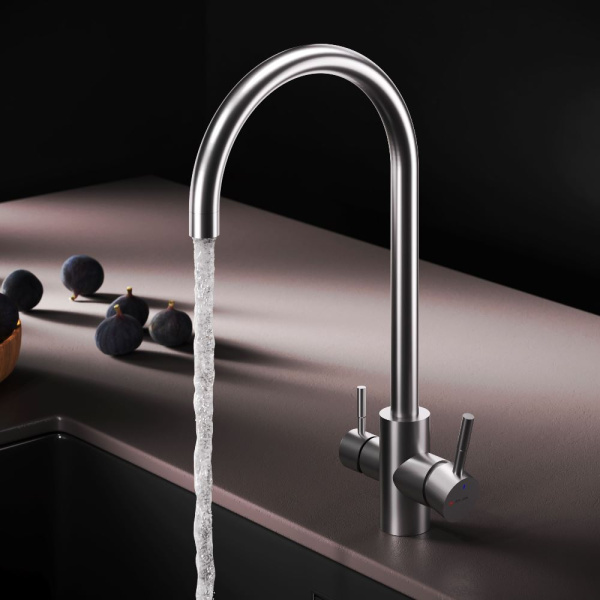 Смеситель для кухонной мойки Am.Pm X-Joy S с каналом для фильтра F85B07711 сатин матовый