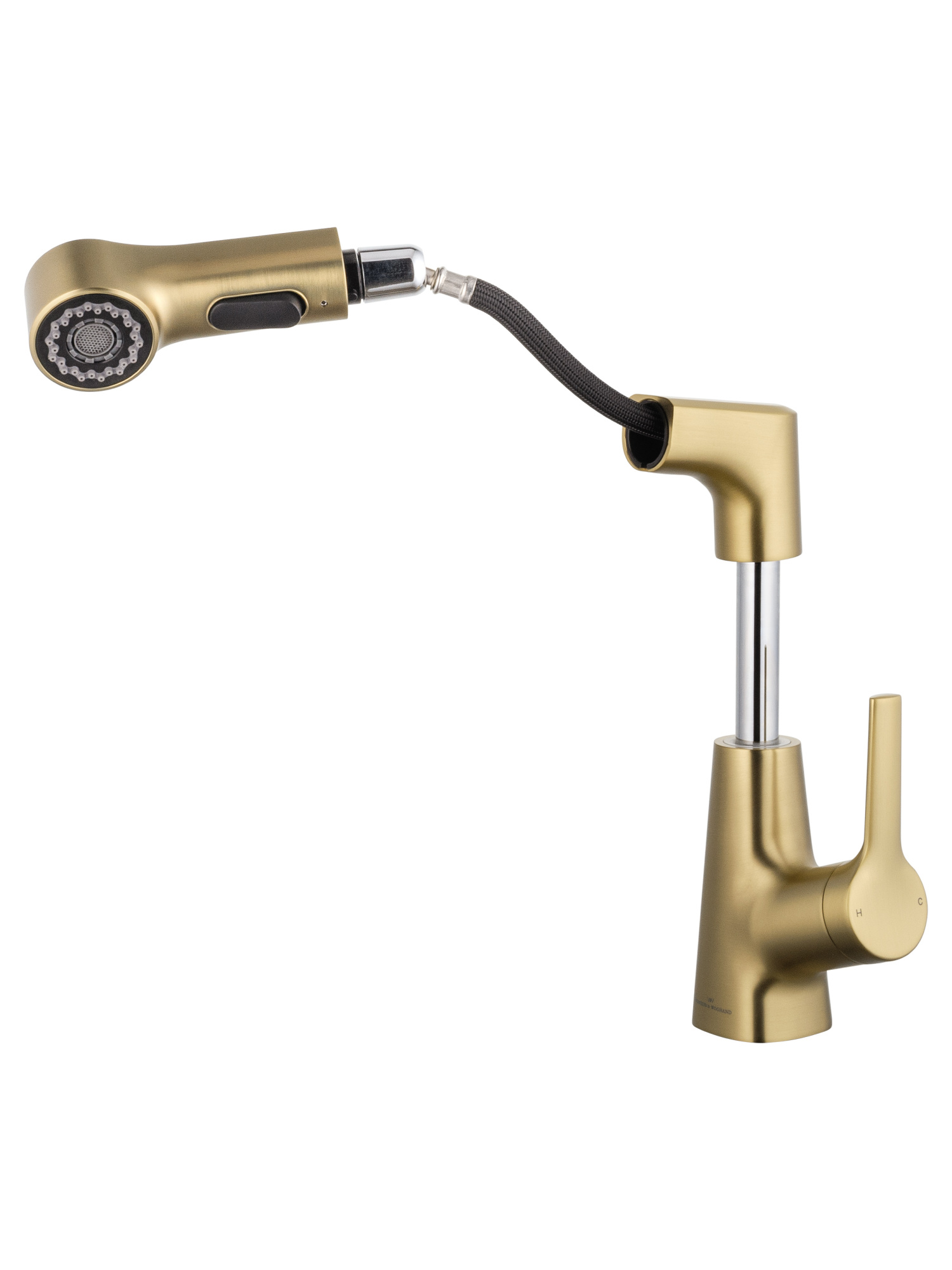 Смеситель для раковины с гигиеническим душем Wonzon & Woghand WW-121B108-BG золото брашированный