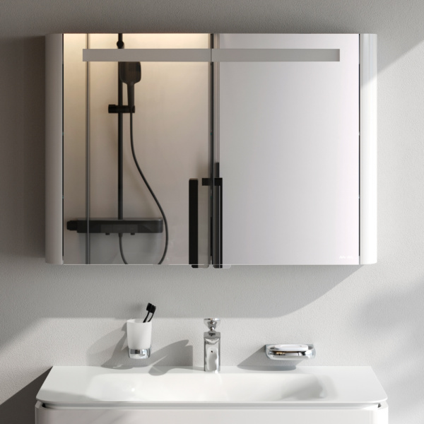 Шкаф зеркальный Am.Pm Sensation 100 см M30MCX1001WG белый с подсветкой