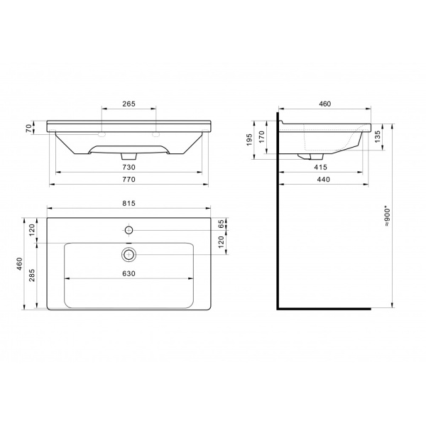 Мебельная раковина Santek Миранда 80 см 1WH302251