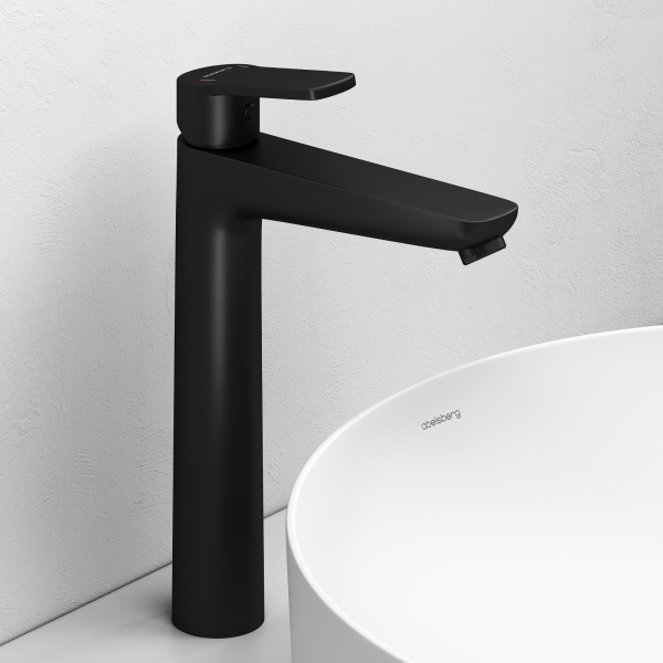Смеситель для раковины Abelsberg Lineara UNF23509MB вулканический черный матовый