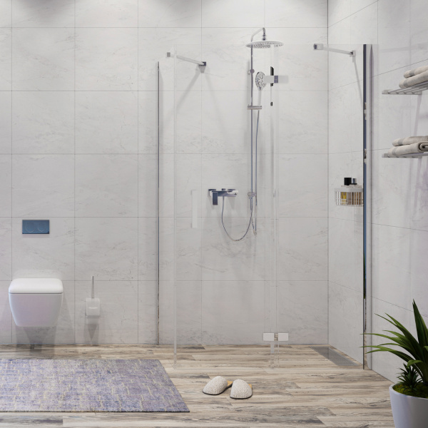 Душевой уголок WasserKRAFT Aller 120x200x80 10H06RWHITE профиль белый с хромом