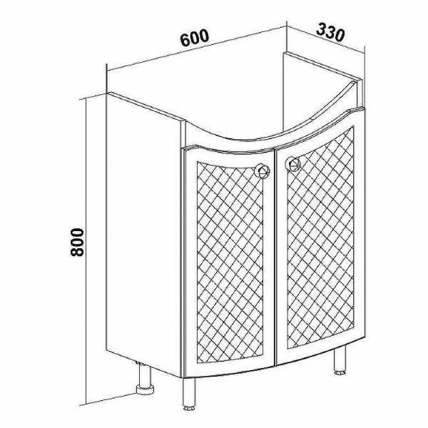 Тумба под раковину Runo Милано 60 см УТ000002087 напольная белая