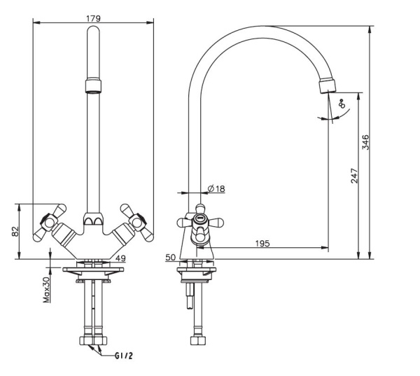 Смеситель для кухни Esko Vienna VN 06-2 хром глянцевый