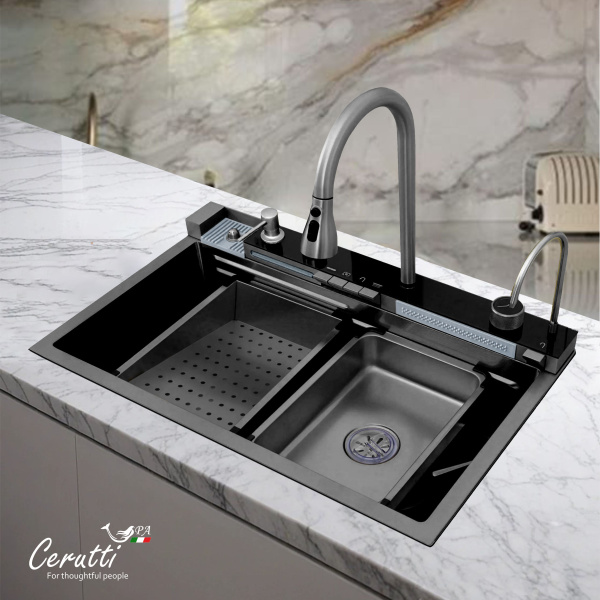 Мойка для кухни Ceruttispa Gloria CT10356 черная глянцевая