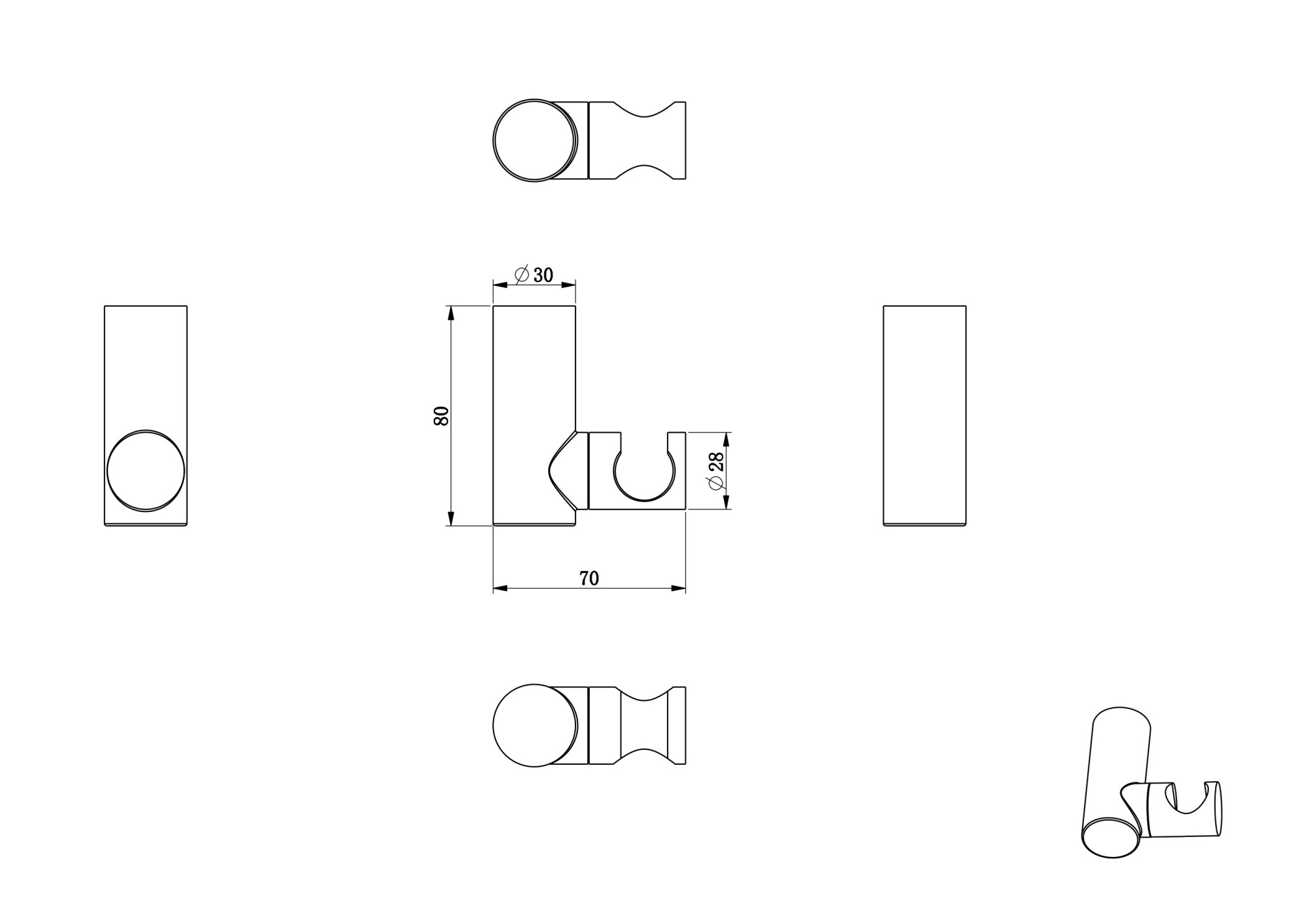Держатель душевой лейки Wonzon & Woghand WW-994219-CR хром глянцевый