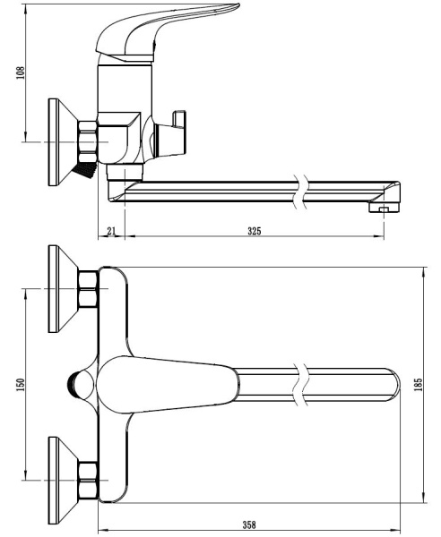 Смеситель для ванны Esko Cape Town CT31 хром