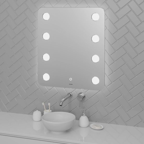 Зеркало GROSSMAN NEON 700*800*45 LED с сенсорным выключателем и гравировкой Зеркало GROSSMAN NEON 700*800*45 LED с сенсорным выключателем и гравировкой