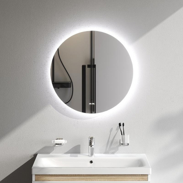 Зеркало Am.Pm X-Joy 60 см M85MOX40601S с подсветкой серый металлик