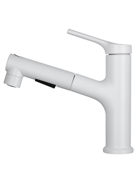 Смеситель для раковины с гигиеническим душем Wonzon & Woghand WW-A40862-MW белый матовый