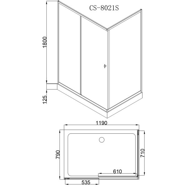 Душевое ограждение с поддоном 120 см Loranto  CS-8021S 120*80*195 Душевое ограждение с поддоном 120 см Loranto  CS-8021S 120*80*195
