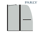 Штора для ванной стеклянная Parly F03B черный