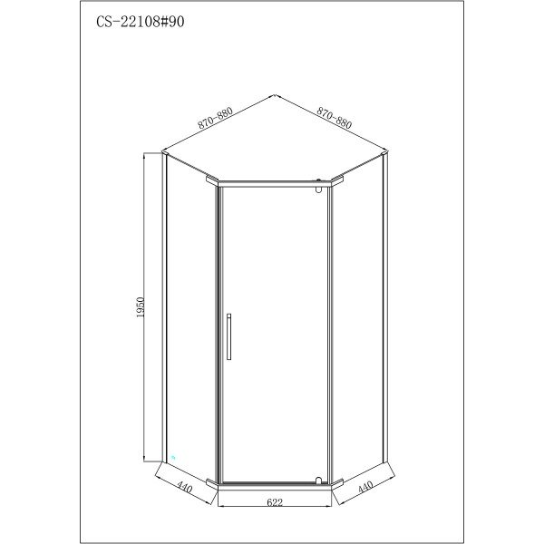Душевое ограждение 90 см Loranto  CS-22108 Душевое ограждение 90 см Loranto  CS-22108