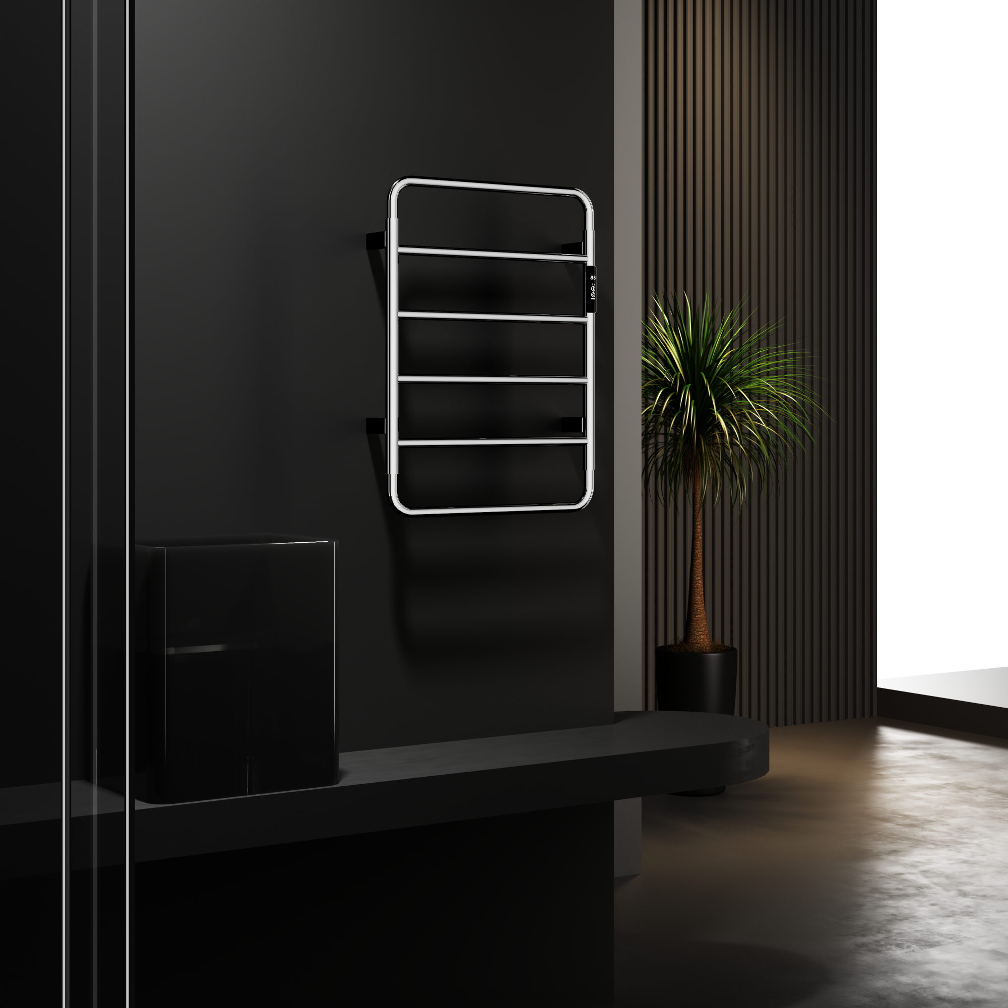 Полотенцесушитель электрический Wonzon & Woghand Wismar WW-AL201-BR подвесной никель брашированный