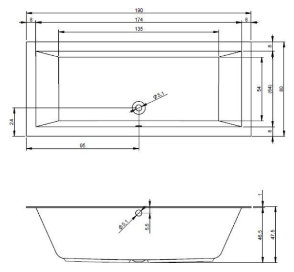 Ванна акриловая Riho Lugo 190x80 B135001005