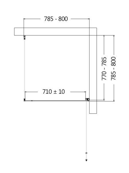 Душевой уголок 195х80 см AQUAme AQM5215-RH-8 черный прозрачный Душевой уголок 195х80 см AQUAme AQM5215-RH-8 черный прозрачный