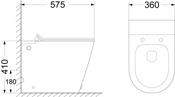 Унитаз приставной Ceruttispa Argentera CT7267 с импульсным смывом с микролифтом