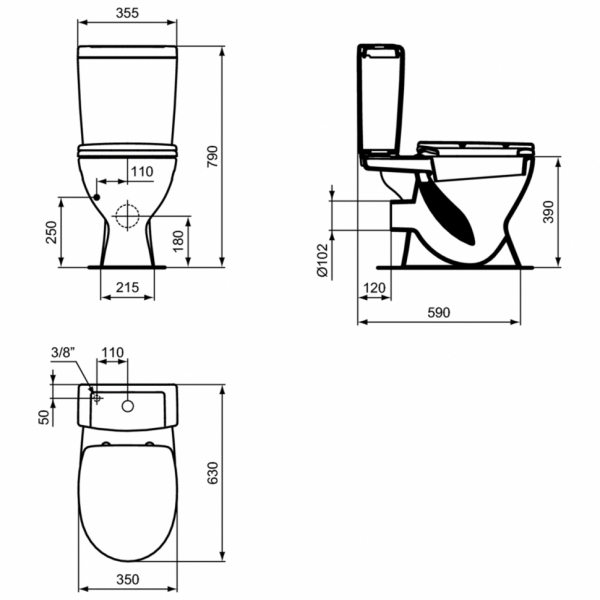 Напольный унитаз-компакт Ideal Standard EUROVIT V337001 Напольный унитаз-компакт Ideal Standard EUROVIT V337001