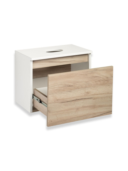 Тумба под раковину Runo Бари 50 см 00-00001373 подвесная крафт дуб