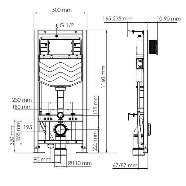 Система инсталляции для унитазов WasserKRAFT Aller 10TLT.010.ME.MG01 Система инсталляции для унитазов WasserKRAFT Aller 10TLT.010.ME.MG01