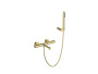 Смеситель для ванны с ручным душем, шлангом и держателем BelBagno Uno UNO-VASM/DFS-ORO золото глянцевый