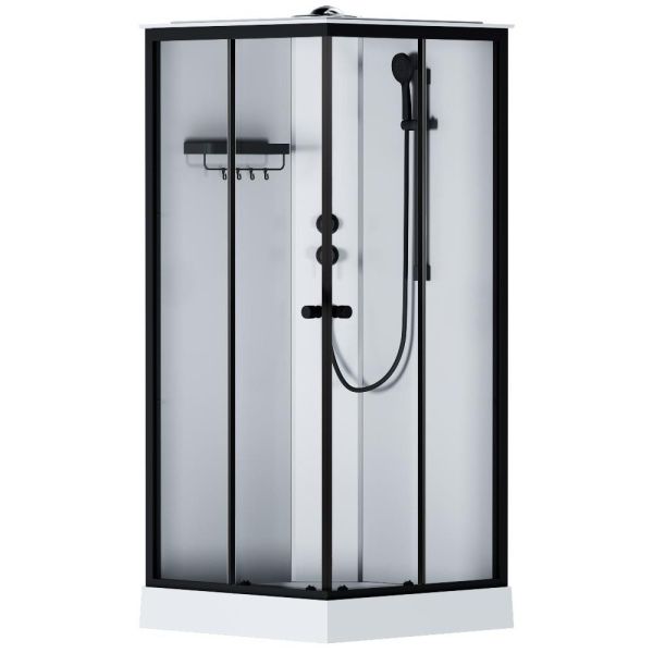 Душевая кабина 90x90 AM.PM X-Joy W94C-403-090BT стекло прозрачное профиль черный матовый Душевая кабина 90x90 AM.PM X-Joy W94C-403-090BT стекло прозрачное профиль черный матовый