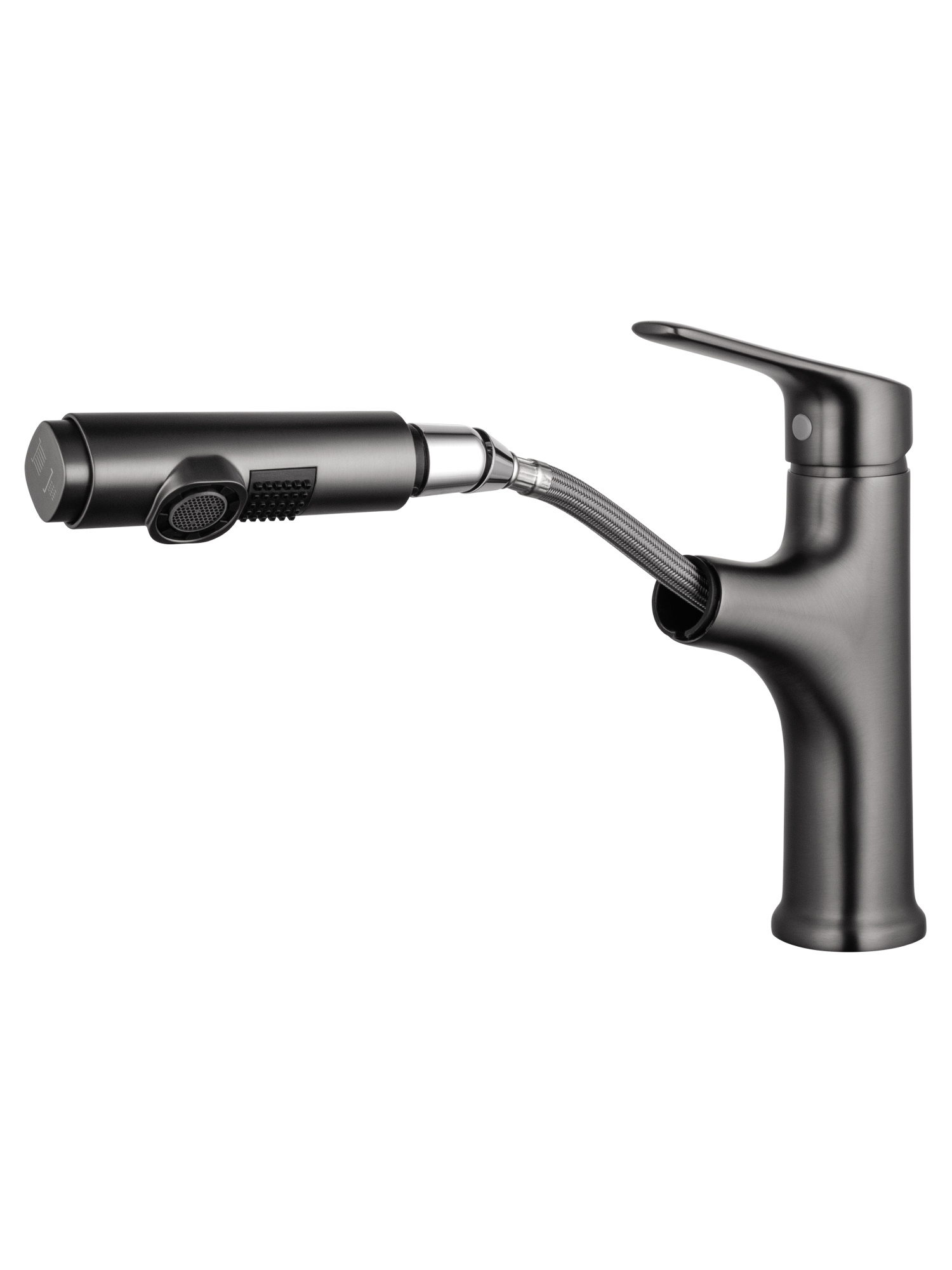 Смеситель для раковины с гигиеническим душем Wonzon & Woghand WW-AE4151-BGG темный графит брашированный