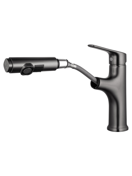 Смеситель для раковины с гигиеническим душем Wonzon & Woghand WW-AE4151-BGG темный графит брашированный
