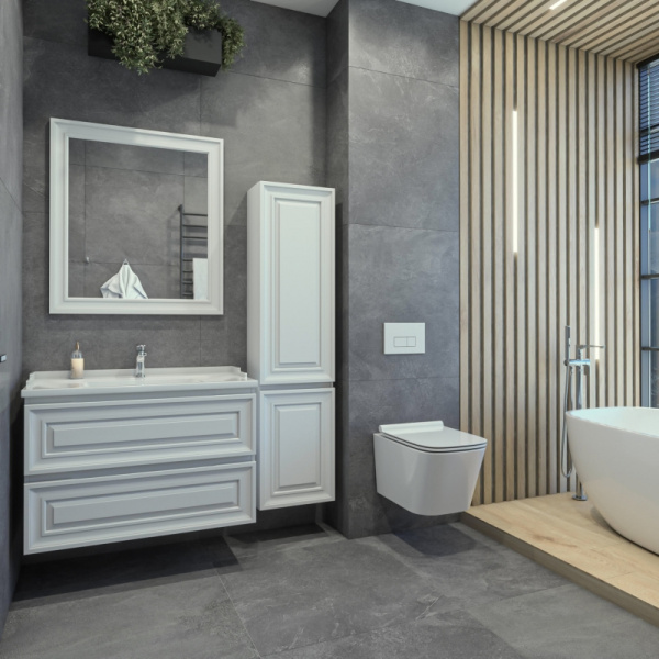 Тумба с раковиной Caprigo Ponza 95 см 13523-021.000.00.05 подвесная белая