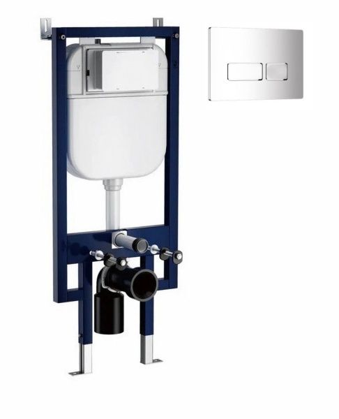 Инсталляция с кнопкой сливного бачка цвета хром Cerutti SPA CR557+CR02CH Инсталляция с кнопкой сливного бачка цвета хром Cerutti SPA CR557+CR02CH