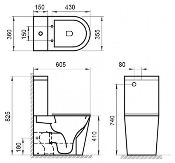 Чаша унитаза безободковая  BelBagno FLAY-R BB2149CPR Чаша унитаза безободковая  BelBagno FLAY-R BB2149CPR