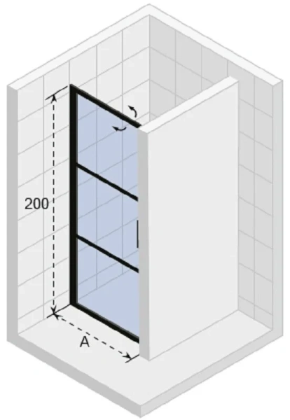 Душевая дверь Riho Grid 90x200 G004002121 профиль черный